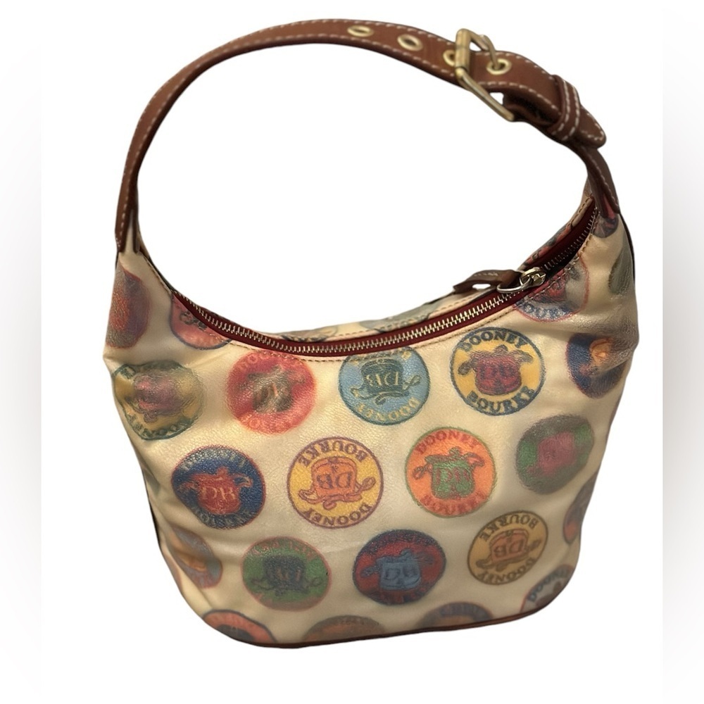 Y2K Vintage Dooney and Bourke Canvas Coated Small Shoulder Bag - Picture 2 of 16